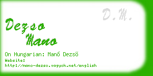 dezso mano business card